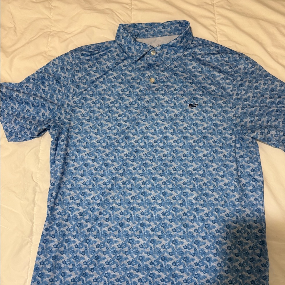 Vineyard Vines Blue Floral Men's Polo Shirt